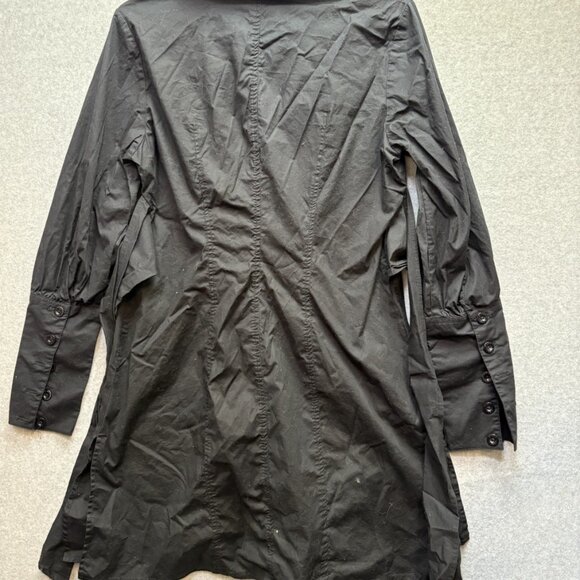 Bisou Bisou Black Button Down Shirt Size 12 - Picture 2 of 9